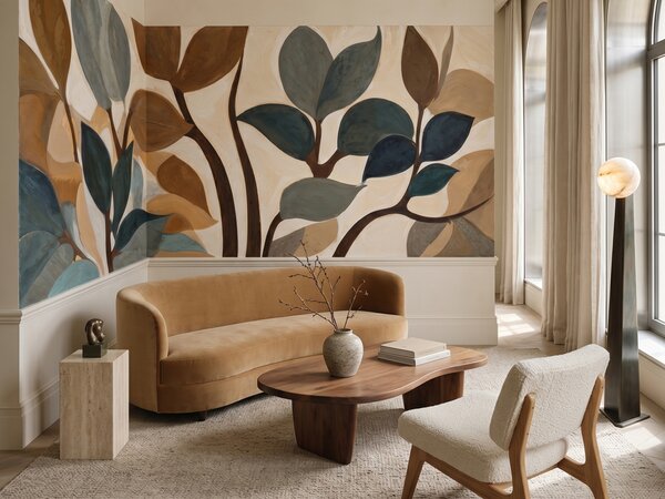 FUGU Designová botanická art tapeta – Emil's Garden Materiál: Samolepicí tkaný eko materiál - samolepicí tapeta