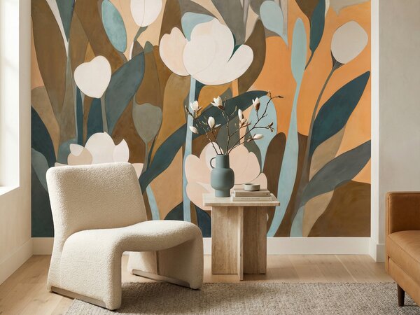 FUGU Designová květinová art tapeta – Emil's Meadow Materiál: Digitální eko vlies - klasická tapeta nesamolepicí