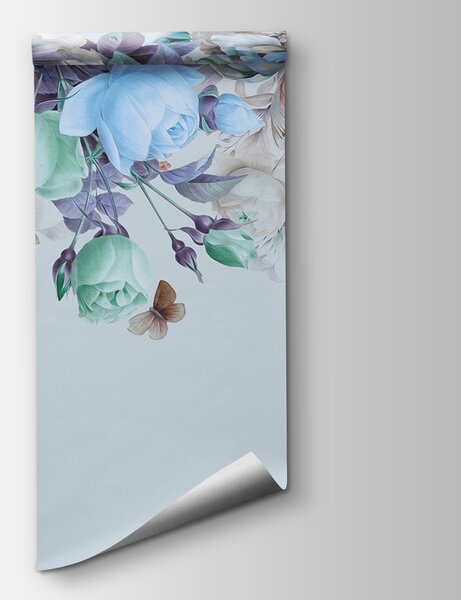 Fototapeta Elegantní květinové aranžmá s motýly, Fototapety s velkými květy, Populární fototapety, u39845v2 - Tapeko.co.cz