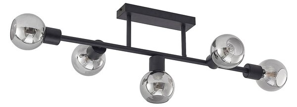 Lindby Biscala LED stropní světlo 5x, černá/šedá