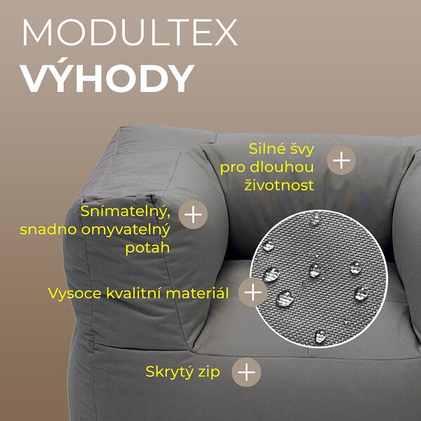 Textilní modulová sestava MODULTEX pro 7-8 osob (šedo-hnědá) bez náplně