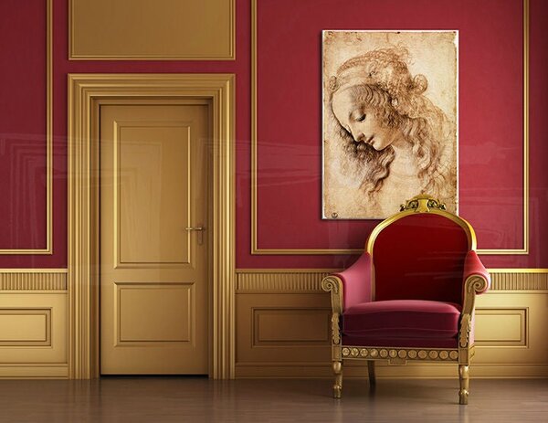 Obraz na plátně HLAVA ŽENY - Leonardo Da Vinci REP166 - Leonardo Da Vinci 000 REP166 - 60x80 cm