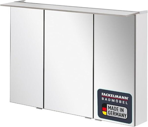 B.PERFEKT, zrcadlová skříňka, 100 cm, bílá, vysoký lesk, energeticky úsporné osvětlení, rozměry: 100x69x15 cm, vyrobeno v Německu