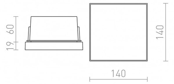 DEJAVU SQ 14 zápustná černá 230V LED 6W IP65 3000K - RED - DESIGN RENDL