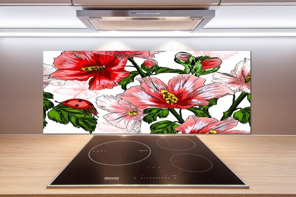 Skleněný panel do kuchynské linky Ibišek pksh-65039906
