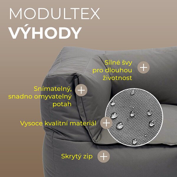 Textilní modulová sestava MODULTEX pro 6 osob (šedo-hnědá) bez náplně