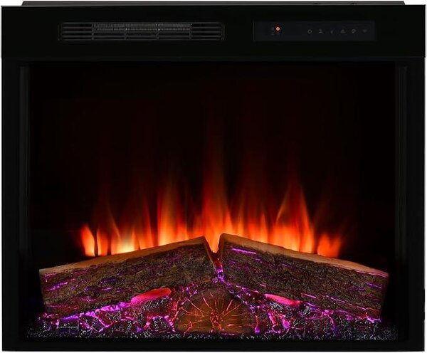 Spark 28" Elektrický krb – nástěnný krb – LED elektrický krb s topným výkonem 2 kW – efekt plamene Optiflame, regulovatelná rychlost a intenzita plamene – časovač a dálkové ovládání