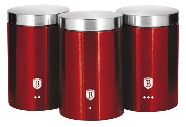 BERLINGERHAUS Dóza na potraviny sada 3 ks Burgundy Metallic Line BH-1343