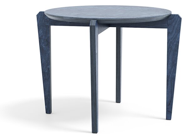 Jídelní stůl Krab Ø900 — překližka modré moření