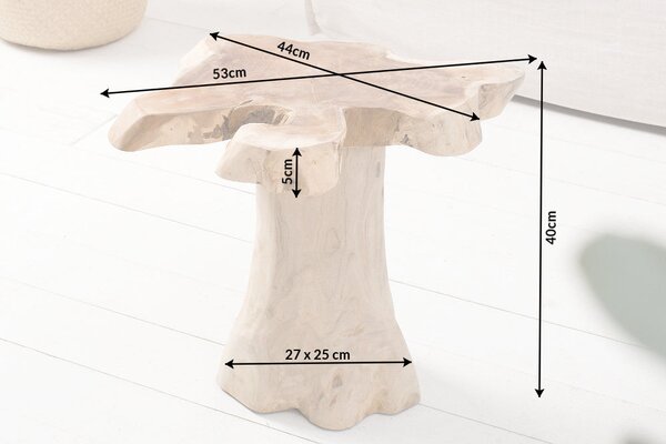 Odkládací stolek ROOT 40cm z masivního teakového dřeva