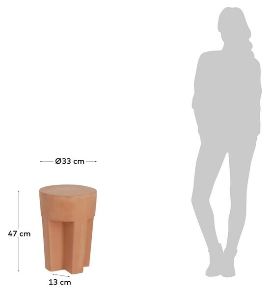 Terakotový zahradní odkládací stolek Kave Home Vilena 33 cm