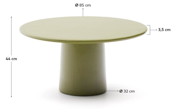 Zelený zahradní stolek Kave Home Albanella 85 cm