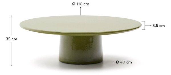 Zelený zahradní stolek Kave Home Albanella 110 cm