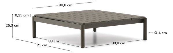 Zelený zahradní konferenční stolek Kave Home Sorells 91 x 89 cm