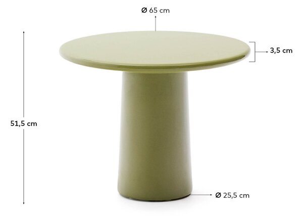 Zelený zahradní stolek Kave Home Albanella 65 cm