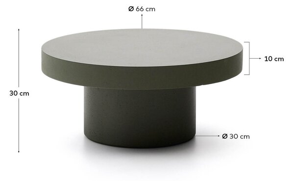 Kave Home Zelený cementový zahradní stolek Aiguablava 66 cm