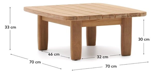 Teakový zahradní stolek Kave Home Tirant 70 x 70 cm