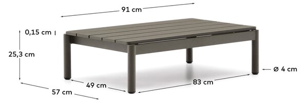Zelený zahradní konferenční stolek Kave Home Sorells 91 x 57 cm