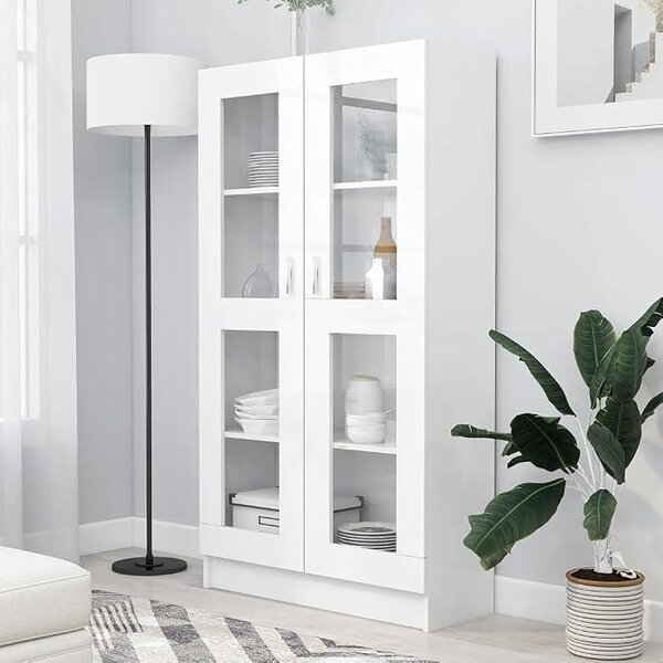 Skříňka s výklopnými dvířky, bílá, 82,5 x 30,5 x 150 cm, materiál: dřevotříska, barva: bílá, hmotnost: 39,5 kg, kód produktu: 802759