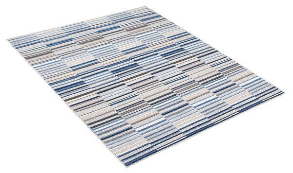 Makro Abra Moderní kusový koberec AVENTURA ED24A Proužky šedý modrý Rozměr: 80x200 cm