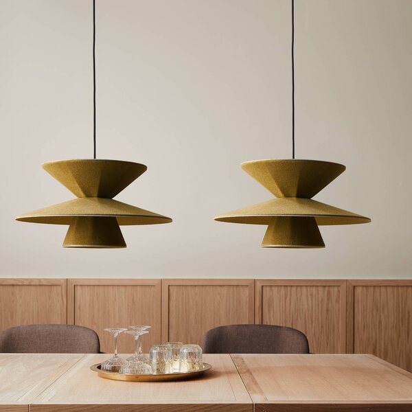 LOOM DESIGN LED závěsné světlo Morphic, zelené, plsť, Ø 50 cm, stmívatelný, Zelená, Obývací pokoj / jídelna, Textil / tkanina / hedvábí, Moderní
