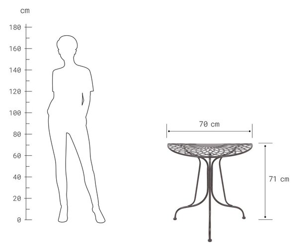 MANDALA GARDEN Zahradní set s půlkruhovým stolem - tm. hnědá