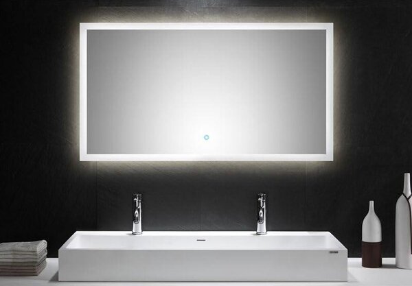 LED skříňka se zrcadlem do koupelny, 120 cm, s dotykovým ovládáním a LED podsvícením