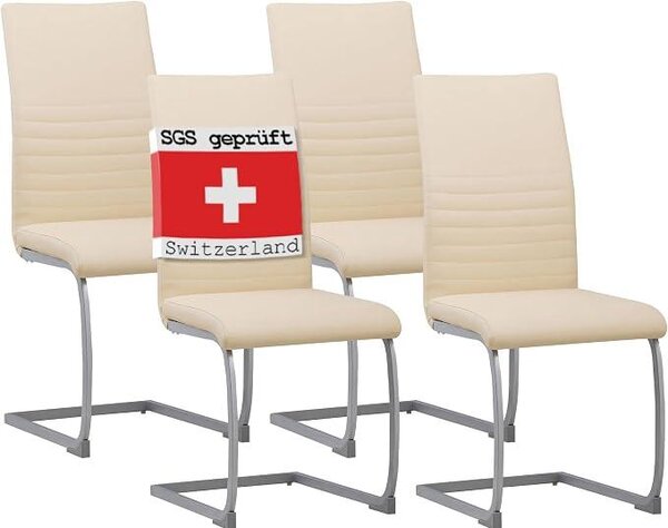 Židle MURANO, béžová, sada 4 kusů, SGS, jídelní židle