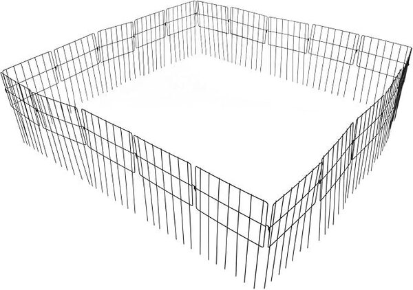 Dekorativní plot pro zahradu, 30 kusů, kovový, horní část plotu má rozměry 43 cm (výška) x 33 cm (šířka). Vhodný jako dekorativní ohraničení pro chodníky, trávníky a zahrady