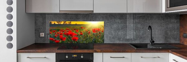 Dekorační panel sklo Pole máků pksh-65460599
