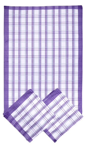 Tegatex Utěrky egyptská bavlna - tradiční kárování fialová 50*70 cm