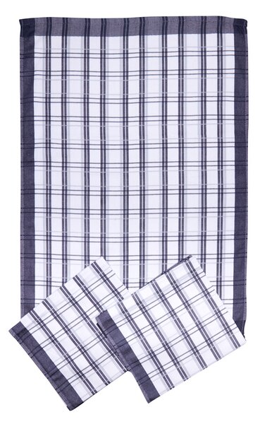 Tegatex Utěrky egyptská bavlna - tradiční kárování tmavě šedá 50*70 cm