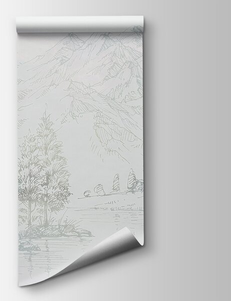 Fototapeta Řeka se stromy a horami v pozadí, Přírodní fototapety, Populární fototapety, u99569 - Tapeko.co.cz