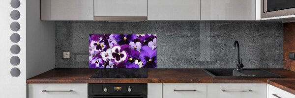 Skleněný panel do kuchyně Fialky pksh-65504990