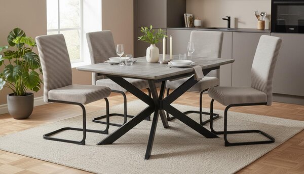 JÍDELNÍ STŮL, šedá, 160-200/90/76 cm P & B - Jídelní stoly, Online Only