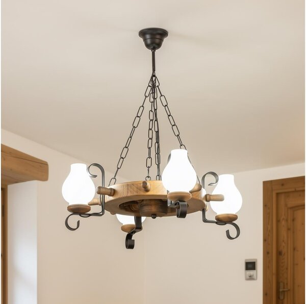 Brilagi - Lustr na řetězu TIMONA 4xE14/40W/230V pr. 50 cm buk