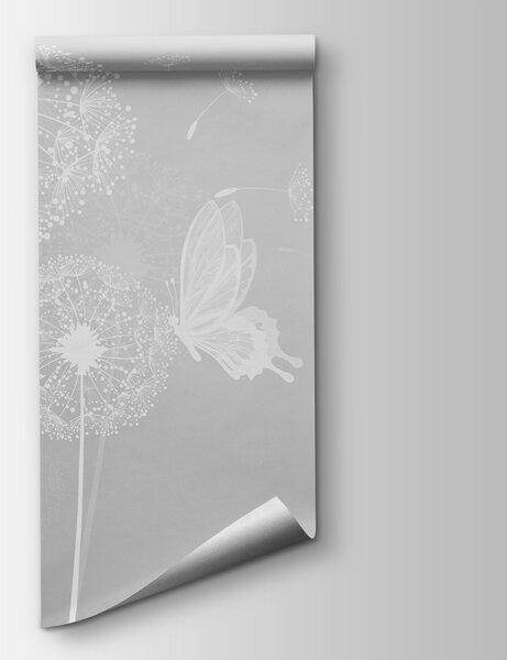 Fototapeta Bílé pampelišky a motýli, Přírodní fototapety, Populární fototapety, u99597v1 - Tapeko.co.cz