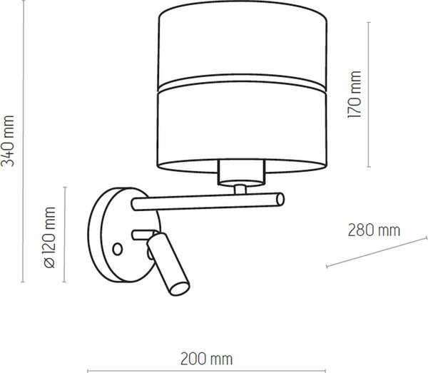 TK Lighting Hilton nástěnné svítidlo 2x W černá-zlatá 2579
