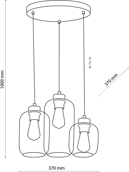 TK Lighting Marco závěsné svítidlo 3x15 W černá-zelená-kouřová-hnědá 3325