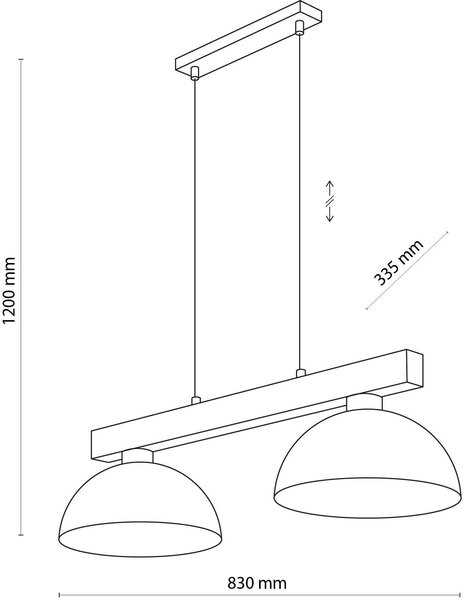 TK Lighting Oslo závěsné svítidlo 2x15 W bílá-dřevo 4713