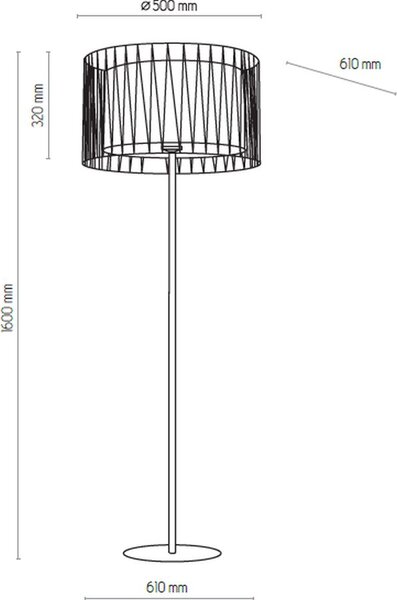 TK Lighting Harmony stojací lampa 1x25 W černá 2899