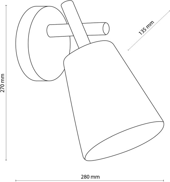 TK Lighting Vaio nástěnné svítidlo 1x15 W bílá-dřevo 818