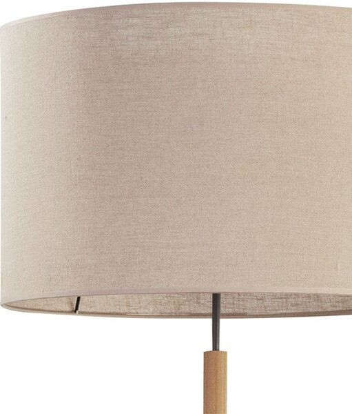 TK Lighting Deva Nature stojací lampa 1x15 W černá-šedá-dřevo-béžová 5199
