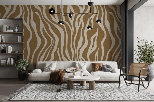 Fototapety Vektorový tisk zebří kůže v hnědé a bílé barvě, Fototapety abstraktní, u99173 : uwalls.cz