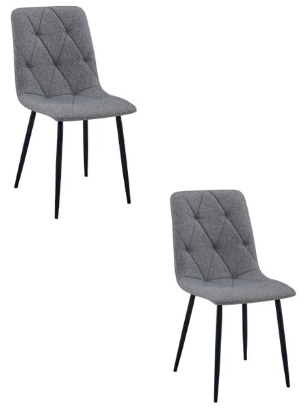 Set dvou jídelních židlí LIBRA tmavě šedé / černé nohy (2 ks)