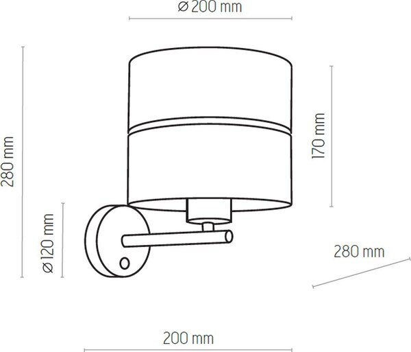 TK Lighting Hilton nástěnné svítidlo 1x15 W černá-zlatá 4344