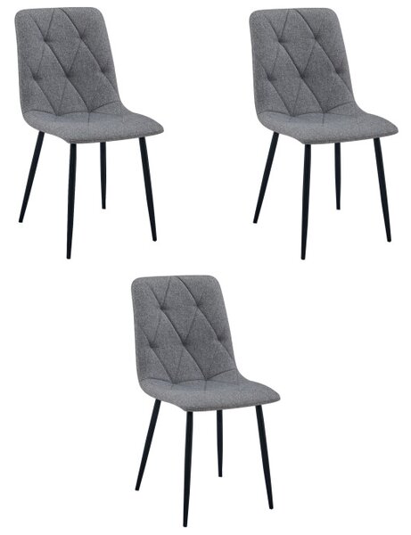Set tří jídelních židlí LIBRA tmavě šedé / černé nohy (3 ks)