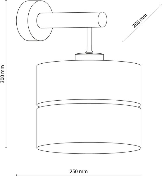 TK Lighting Eco nástěnné svítidlo 1x15 W černá-šedá-dřevo-béžová 5776