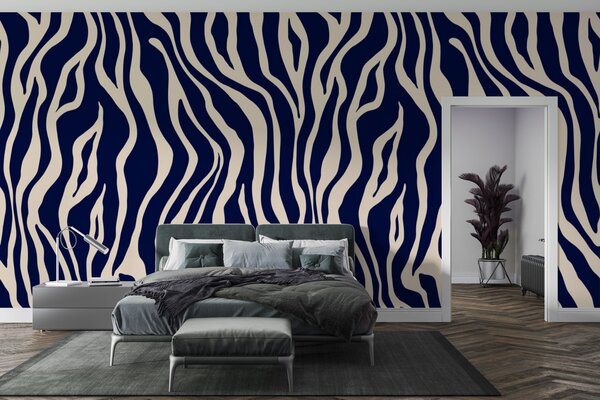 Fototapety Vektorový tisk zebří kůže v modré a bílé barvě, Fototapety abstraktní, u99173v1 : uwalls.cz