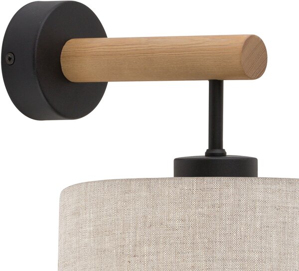 TK Lighting Eco nástěnné svítidlo 1x15 W černá-šedá-dřevo-béžová 5776